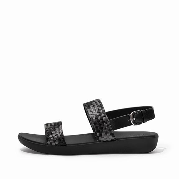 FitFlop Dámská Páskové Sandály Černé - BARRA Polyester Faux Kůže CZ-415306